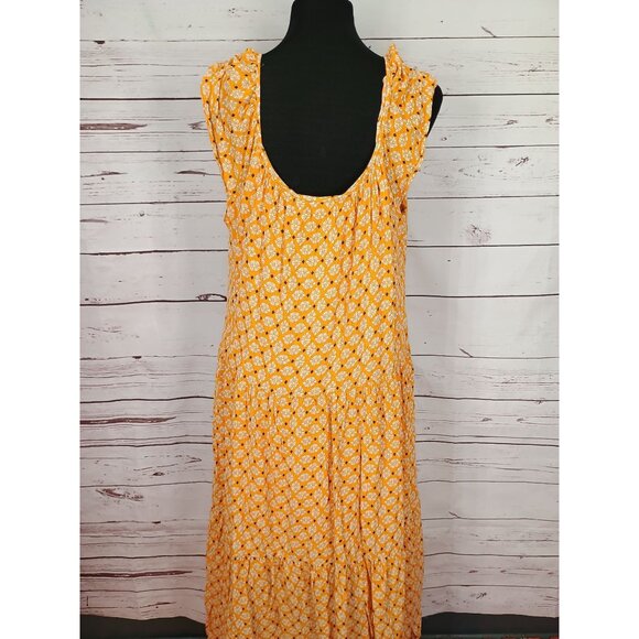 Knox Rose Womens Yellow Flutter Sleeve Maxi Dress XXL - Picture 3 of 10